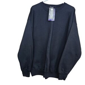 New! VTG Deadstock LEE STURDY SWEATS Black Blank USA‎ Crewneck Sweatshirt SZ XXL